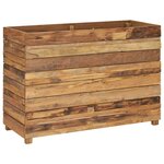 vidaXL Lit surélevé 100x40x72 cm bois de teck recyclé et acier
