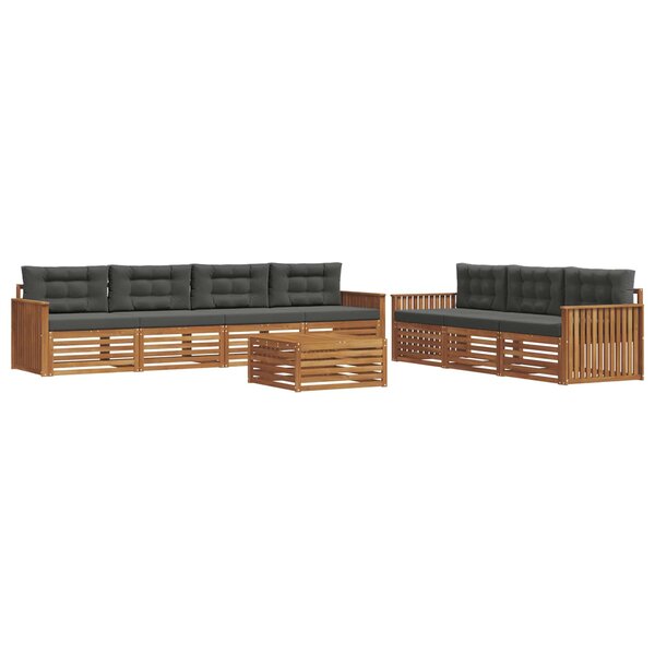 vidaXL Ensemble de canapés d'extérieur 8 pc Naturel et Anthracite