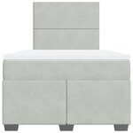 vidaXL Sommier à lattes de lit et matelas Gris clair 120x200cm Velours