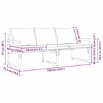 vidaXL Banc de jardin Noir 180 x 72.5 x 71 cm Acier