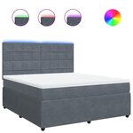 vidaXL Sommier à lattes de lit et matelas Gris foncé 180x200cm Velours