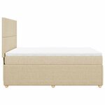 vidaXL Sommier à lattes de lit avec matelas Crème 140x200 cm Tissu