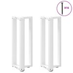 vidaXL Pieds de table console en T  2 pièces  blanc  38 x 25 x (72-73) cm  acier