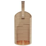 vidaXL Douche d'extérieur beige 100x100x241 5cm poly rotin bois acacia