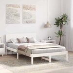 vidaXL lit avec tête de lit blanche 120x200 cm en bois de pin  solide.