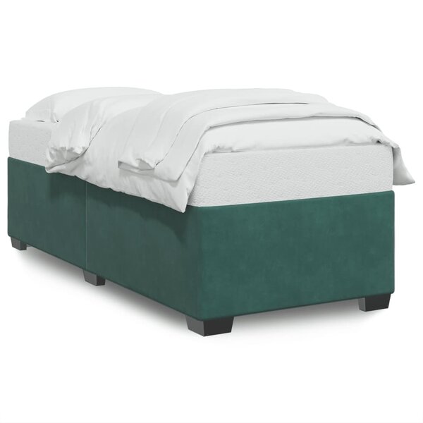 vidaXL Cadre de lit sans matelas vert foncé 90x200 cm velours