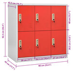 vidaXL Armoire à casiers Gris clair et rouge 90x45x92 5 cm Acier