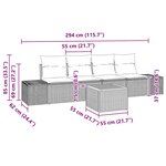 vidaXL Ensemble de canapé de jardin 5 Pièces Noir et blanc