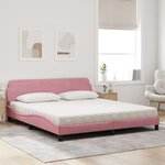 vidaXL Lit avec matelas Dover rose 180x200 cm velours