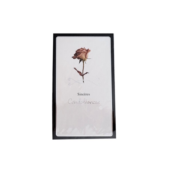 Carte De Voeux -  Sincères Condoléances - Rose