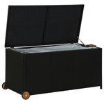 vidaXL Boîte de rangement de jardin noir 120x65x61 cm résine tressée