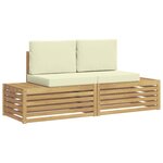 vidaXL 2 pc Ensemble de canapés d'extérieur Polyester Blanc