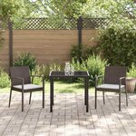 vidaXL Ensemble de salle à manger pour jardin 3 Pièces Marron Poly rotin