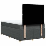 vidaXL Sommier à lattes de lit avec matelas Gris foncé 120x200cm Tissu