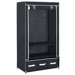 vidaXL Garde-robe Noir 87 x 49 x 159 cm Tissu