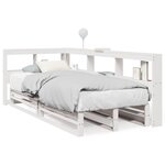 vidaXL Lit bibliothèque sans matelas blanc 100x200 cm bois pin massif