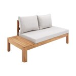 Banquette de jardin en bois d'acacia FSC 2 personnes avec coussins - SANA