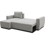 Canapé d'angle convertible réversible 3-4 places - PHARELL - Tissu souris - Coffre de rangement - 224 x 155 x 85 cm