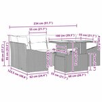 vidaXL Ensemble de canapé de jardin 7 Pièces Gris 100 x 55 x 73 cm
