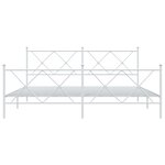 vidaXL Cadre de lit métal sans matelas et pied de lit blanc 180x200 cm