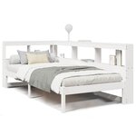 vidaXL Lit bibliothèque sans matelas blanc 75x190cm bois de pin massif