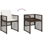 vidaXL Ensemble à manger de jardin et coussins 17 Pièces marron rotin
