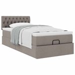 vidaXL Cadre de lit ottoman avec matelas taupe 90x190 cm tissu