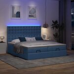 VidaXL Cadre de lit ottoman avec matelas bleu 160x200 cm tissu