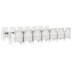 vidaXL Ensemble de repas de jardin 15 pièces avec coussins en poly rotin blanc