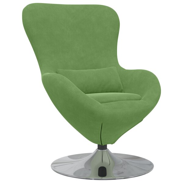 Fauteuil œuf vidaXL en velours vert clair