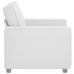 vidaXL Fauteuil Sofa 59 cm avec coussin Blanc Faux cuir