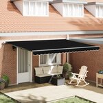Store rétractable automatique vidaXL noir 450x300 cm