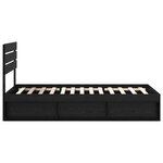 vidaXL Cadre de lit avec tête de lit Noir 100 x 200 cm Pin massif