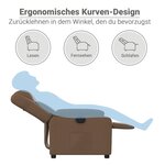 vidaXL Fauteuil inclinable électrique Marron Tissu