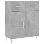 vidaXL Buffet haut Gris béton 69 5x34x180 cm Bois d'ingénierie