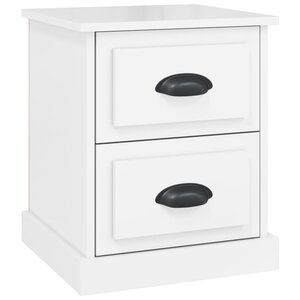 vidaXL Table de chevet blanc brillant 39x39x47 5 cm Bois d’ingénierie