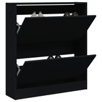 vidaXL Armoire à chaussures noir 80x21x87 5 cm bois d'ingénierie