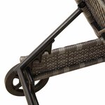 vidaXL Chaise longue avec roues et coussin gris résine tressée