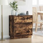 vidaXL Cabinet de chevet avec tiroir avec Chêne fumé 71 x 34.5 x 75 cm