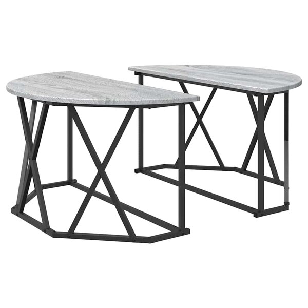 vidaXL Table basse Gris Sonoma 80 x 80 x 42 cm