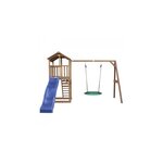 AXI Beach Tower avec balancoire nid Marron Bleu Toboggan