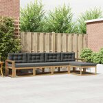 vidaXL Ensemble de canapés d'extérieur 4 pc Blanc et anthracite