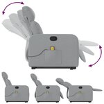 vidaXL Fauteuil de massage inclinable Gris clair Tissu