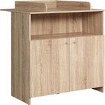 Lit 70 x 140 cm + commode à langer 2 portes - Décor chêne naturel
