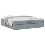 VidaXL Cadre de lit ottoman et matelas gris clair 200x200cm tissu