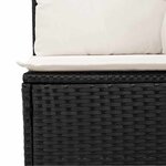 vidaXL Salon de jardin 6 Pièces avec coussins noir résine tressée