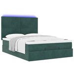 vidaXL Cadre de lit ottoman avec matelas vert foncé 140x200 cm velours