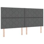 vidaXL Tête de lit LED Ensemble de 3 Gris foncé Tissu 200 cm USB-C