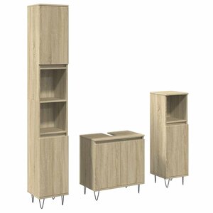 vidaXL Ensemble de meubles de salle de bain 3 Pièces chêne sonoma