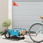 vidaXL Remorque de vélo bleu tissu oxford et fer